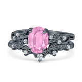 Two Piece Oval CZ Ring