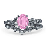 Two Piece Oval CZ Ring