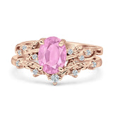 Two Piece Oval CZ Ring