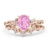 Two Piece Oval CZ Ring