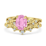 Two Piece Oval CZ Ring