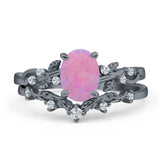 Two Piece Oval CZ Ring