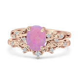 Two Piece Oval CZ Ring