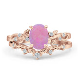 Two Piece Oval CZ Ring