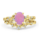 Two Piece Oval CZ Ring