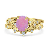 Two Piece Oval CZ Ring