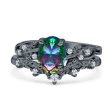 Two Piece Oval CZ Ring