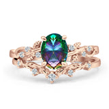 Two Piece Oval CZ Ring