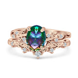 Two Piece Oval CZ Ring