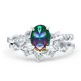 Two Piece Oval CZ Ring