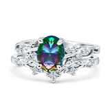 Two Piece Oval CZ Ring