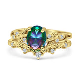 Two Piece Oval CZ Ring