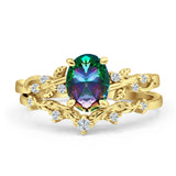 Two Piece Oval CZ Ring