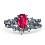 Two Piece Oval CZ Ring