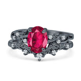 Two Piece Oval CZ Ring