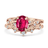Two Piece Oval CZ Ring