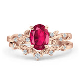 Two Piece Oval CZ Ring