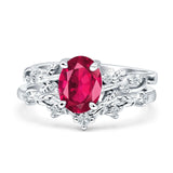 Two Piece Oval CZ Ring