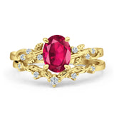 Two Piece Oval CZ Ring