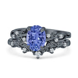 Two Piece Oval CZ Ring