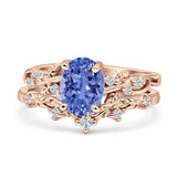 Two Piece Oval CZ Ring