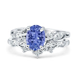Two Piece Oval CZ Ring