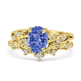 Two Piece Oval CZ Ring