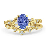 Two Piece Oval CZ Ring