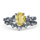 Two Piece Oval CZ Ring