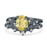 Two Piece Oval CZ Ring