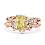 Two Piece Oval CZ Ring