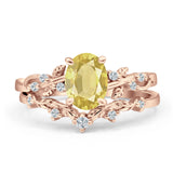 Two Piece Oval CZ Ring