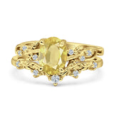 Two Piece Oval CZ Ring