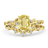 Two Piece Oval CZ Ring