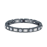 Minimalist 2.5mm Full Eternity Band Cubic Zirconia 925 Sterling Silver