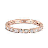 Minimalist 2.5mm Full Eternity Band Cubic Zirconia 925 Sterling Silver