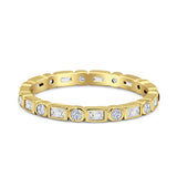 Minimalist 2.5mm Full Eternity Band Cubic Zirconia 925 Sterling Silver