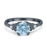 Art Deco Round Natural Stone Floral Ring