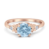 Art Deco Round Natural Stone Floral Ring