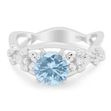 Art Deco Round Natural Stone Flower Ring