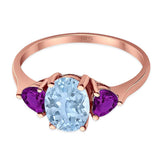Three Stone Oval Natural Stone Trio Ring