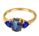 Three Stone Oval Natural Stone Trio Ring