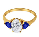 Three Stone Oval Natural Stone Trio Ring