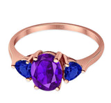 Three Stone Oval Natural Stone Trio Ring