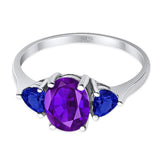 Three Stone Oval Natural Stone Trio Ring