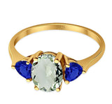 Three Stone Oval Natural Stone Trio Ring