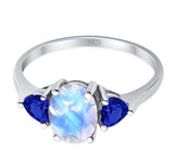 Three Stone Oval Natural Stone Trio Ring