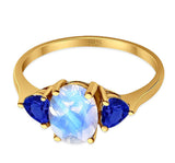 Three Stone Oval Natural Stone Trio Ring