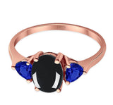 Three Stone Oval Natural Stone Trio Ring