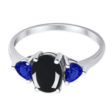 Three Stone Oval Natural Stone Trio Ring